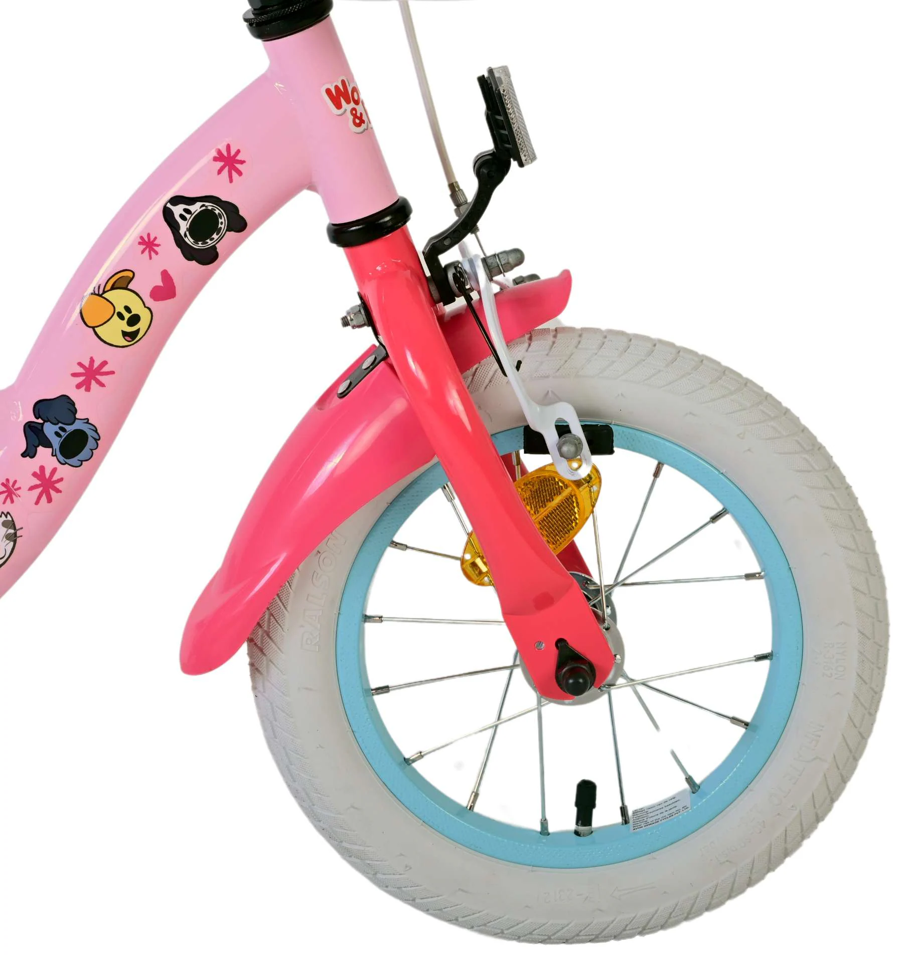 Kinderfahrrad Woezel & Pip für Mädchen 12 Zoll Kinderrad in Rosa
