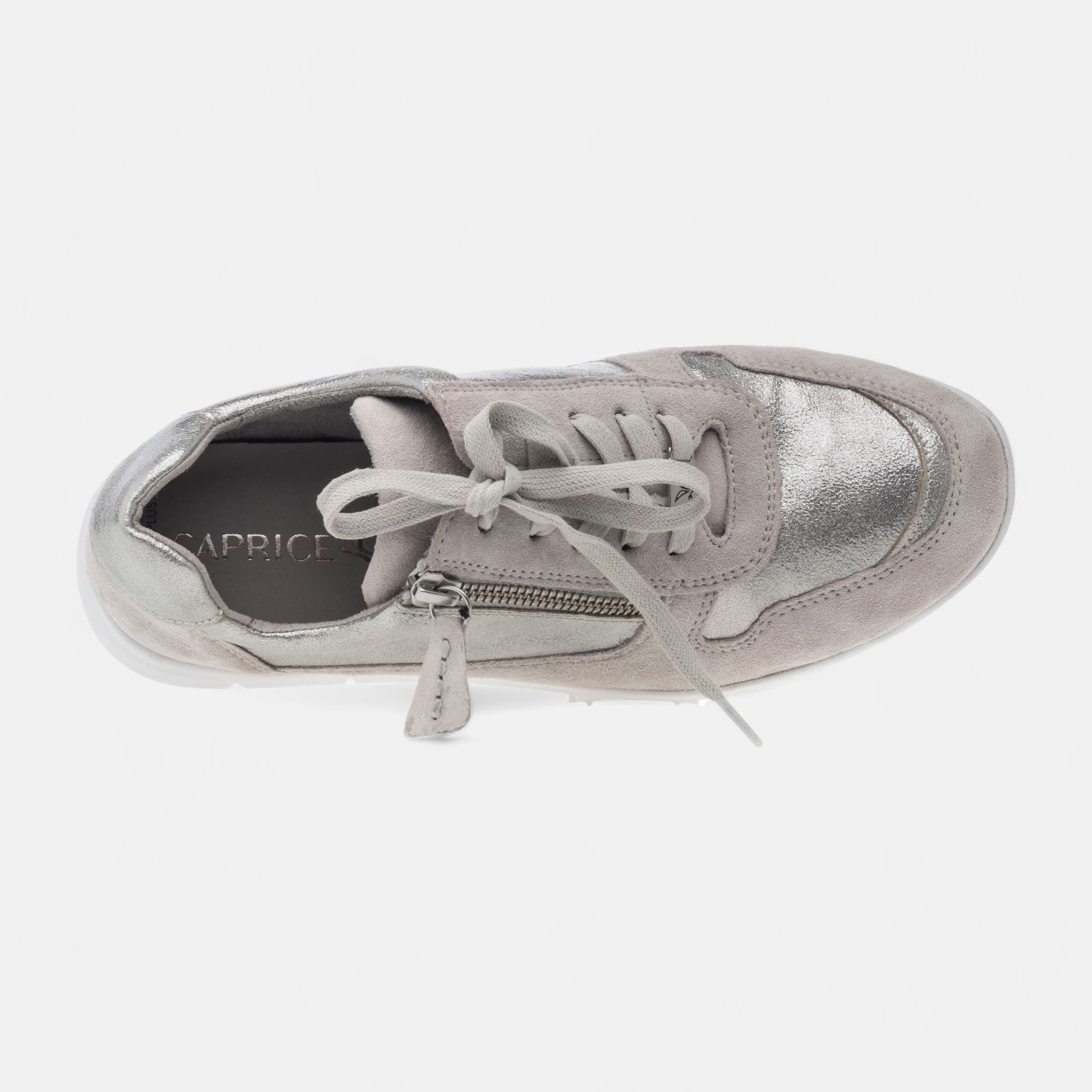 Baskets basses Femme en cuir argent