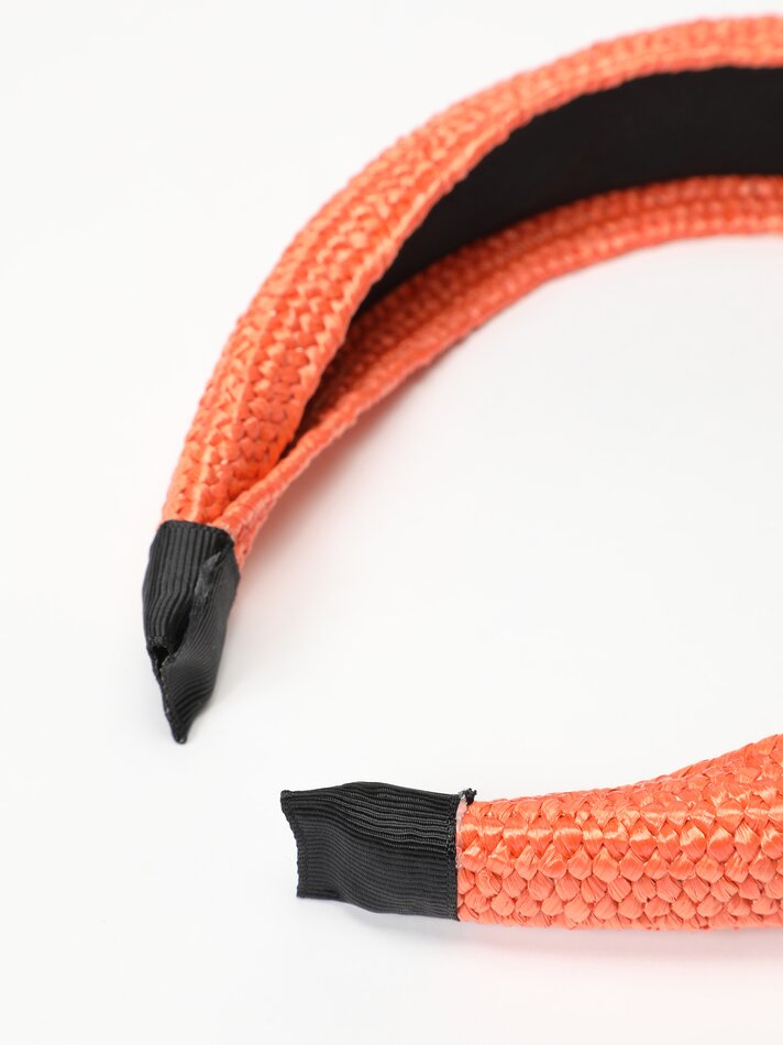 Faixa de cabelo em ráfia - Laranja