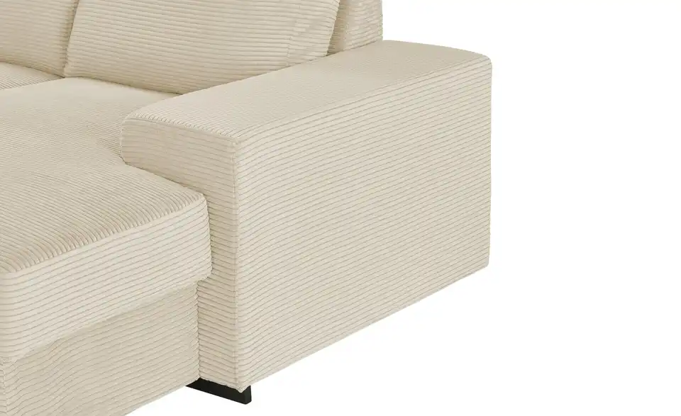 Ecksofa Rome Creme rechts Cordstoff