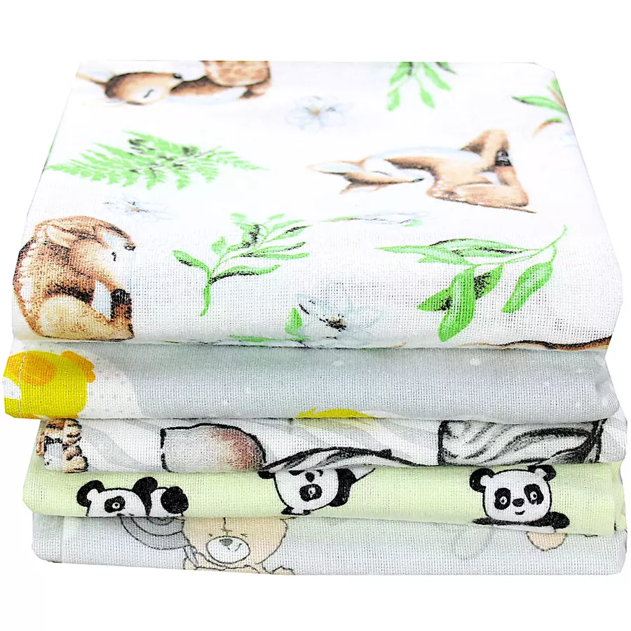 TupTam Baby Moltontücher Flanellwindeln 70x80 5er Set gelbgrau