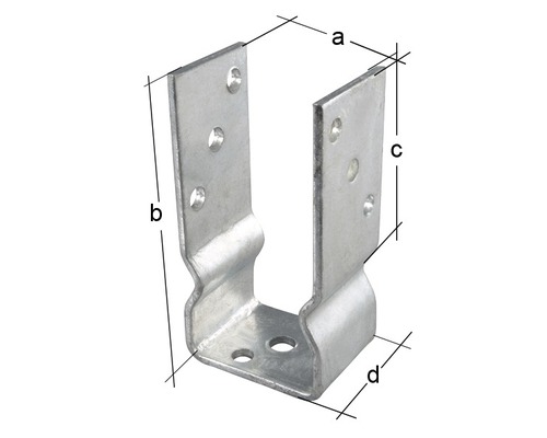 U-vormige paalanker voor schroefmontage, 71 x 150 mm, thermisch verzinkt, 1 stuk