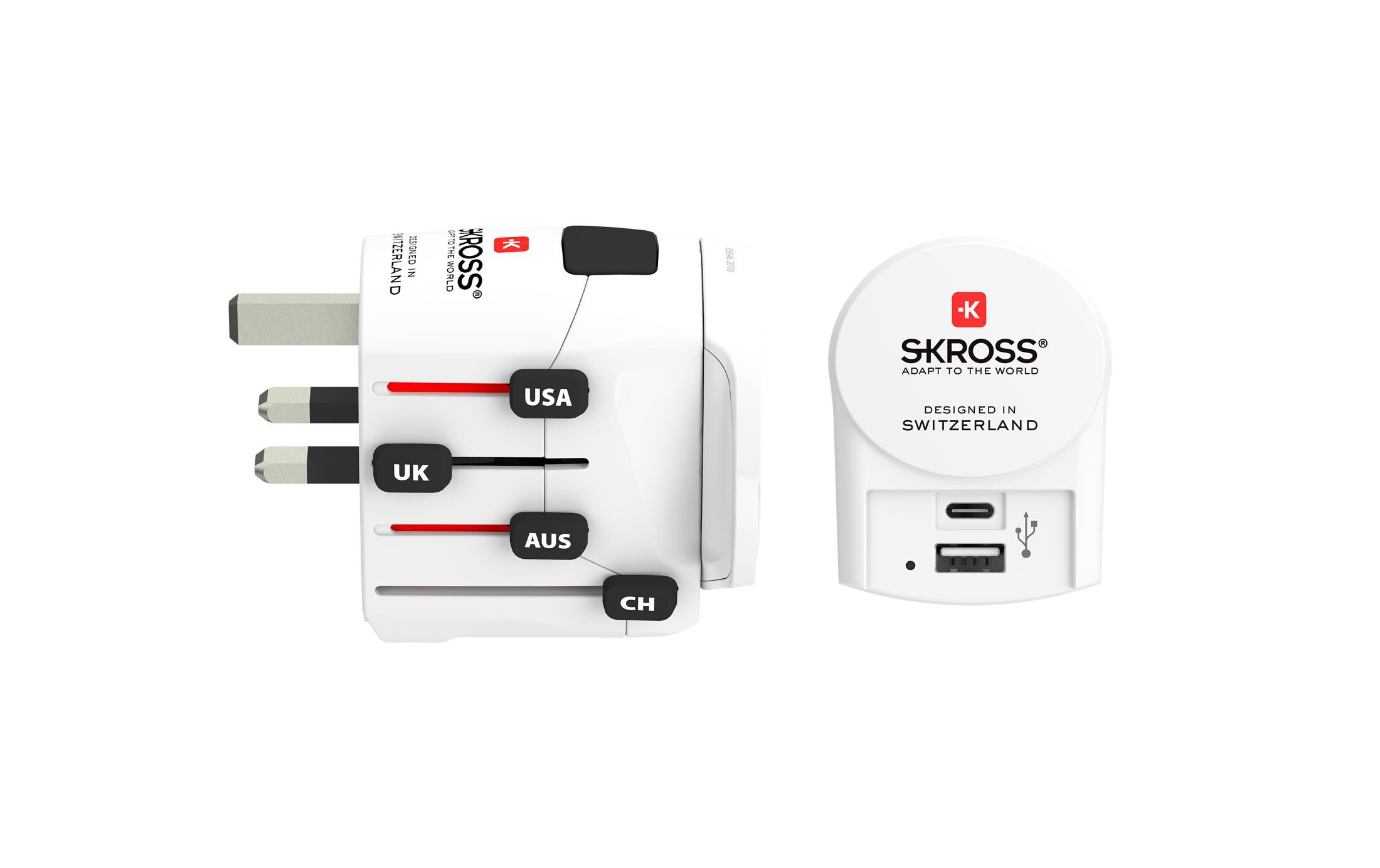 Weltreiseadapter PRO+ USB (A+C)Weltreiseadapter inkl. Euro USB Charger (AC)