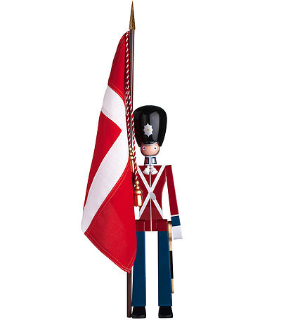 Kay Bojesen Holzfigur - Standartenträger - Mittel - Rot/Blau/Wei