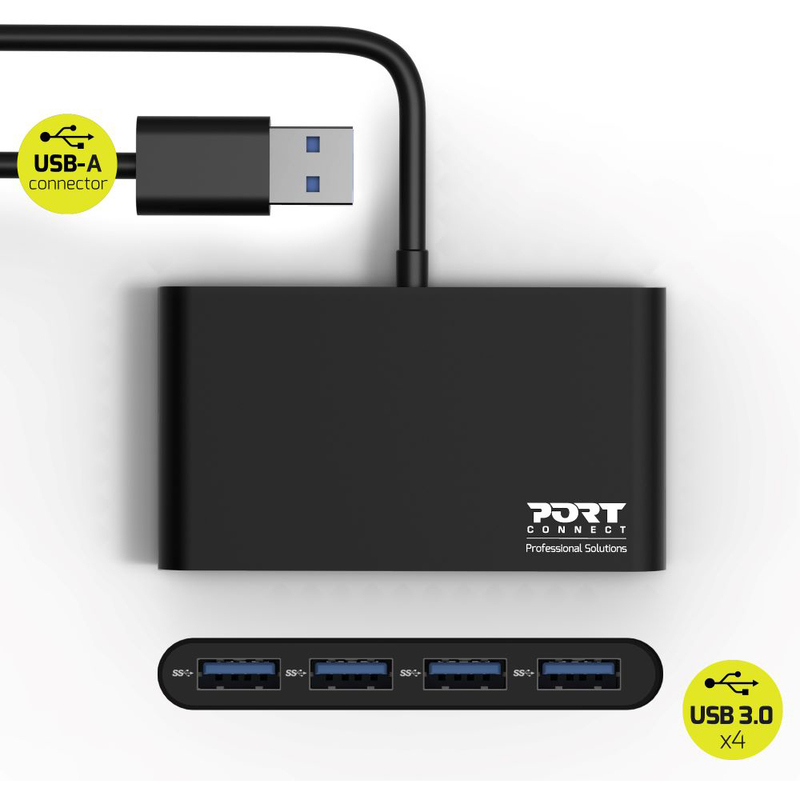 Port USB-A Hub 900121 - 4 x USB-A 3.0, 4 Ports, 0.3 m