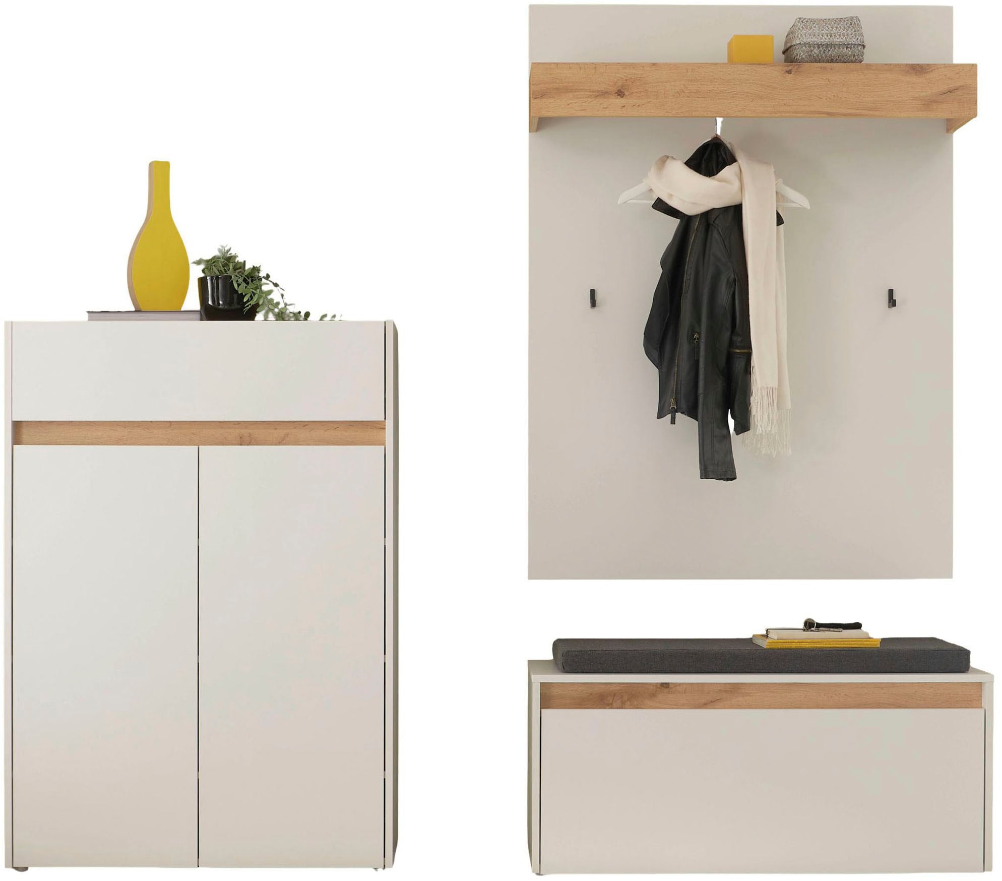 INOSIGN Garderoben-Set »City/Giron, moderne Garderobe, viel Stauraum, ca. 24 Schuhe« Set, 3 Stk. tlg.
