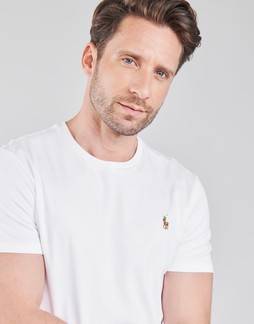 Polo Ralph Lauren - T-SHIRT AJUSTE COL ROND EN PIMA COTON LOGO PONY PLAYER MULTICOLO Blanco