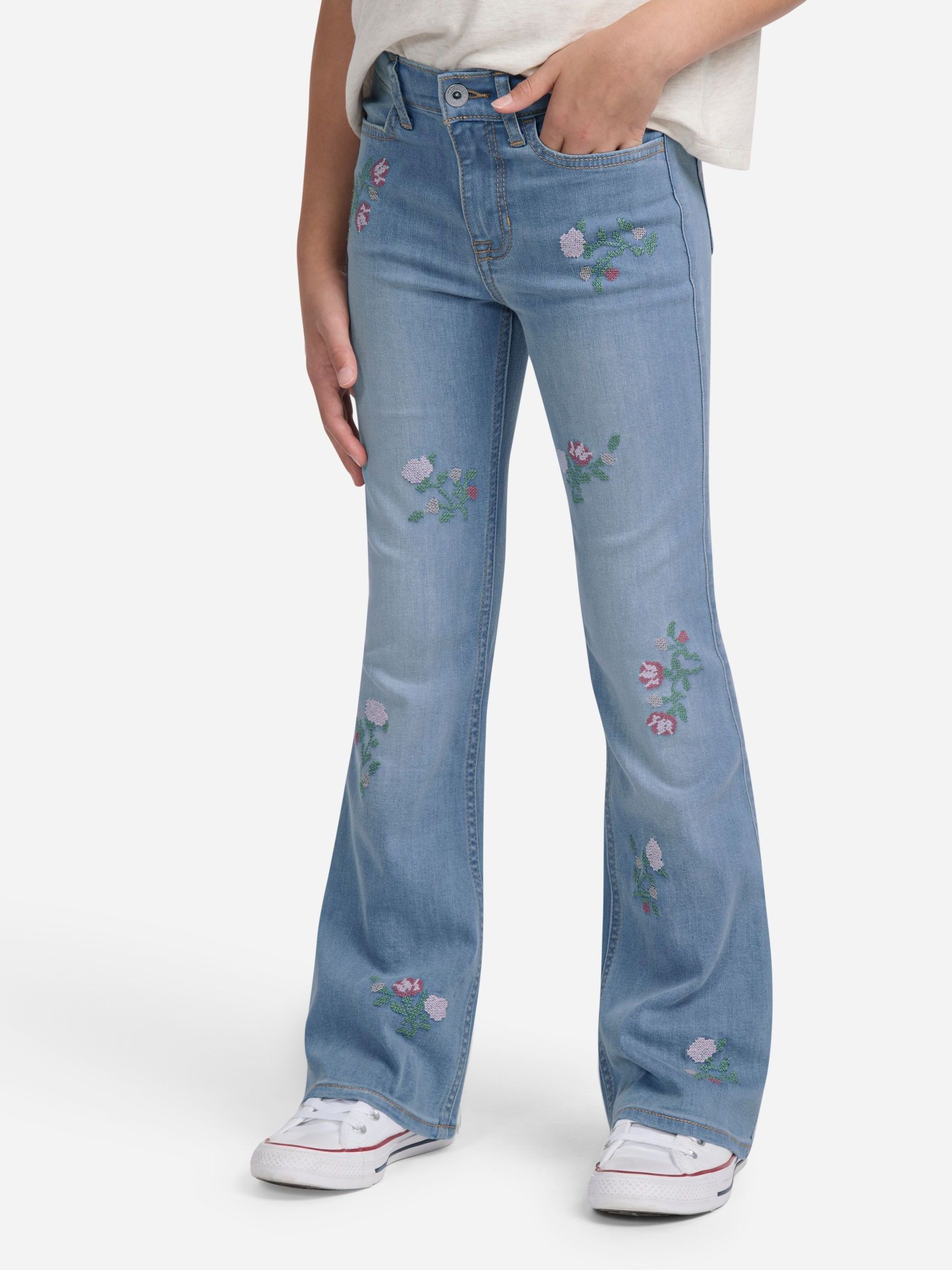 Abercrombie & Fitch High Rise Flare Floral Jeans