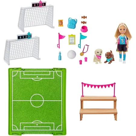 Barbie Traumvilla Abenteuer Chelsea Fußballerin Puppe und Spielset