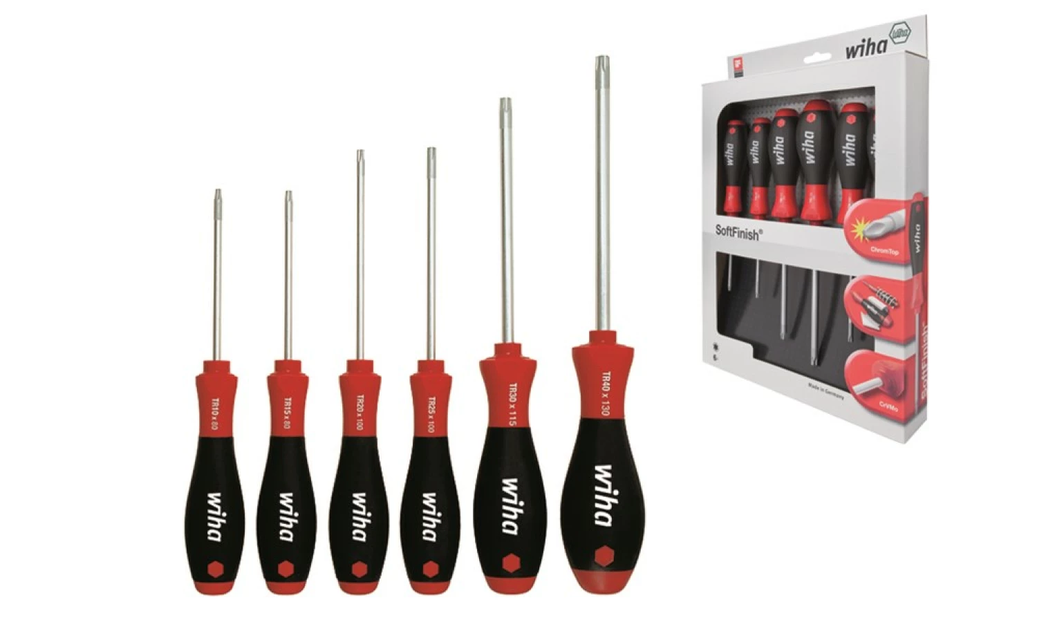 Wiha 362TR K6 SoftFinish TORX Tamper Resistant-Schroevendraaierset - 6 delig