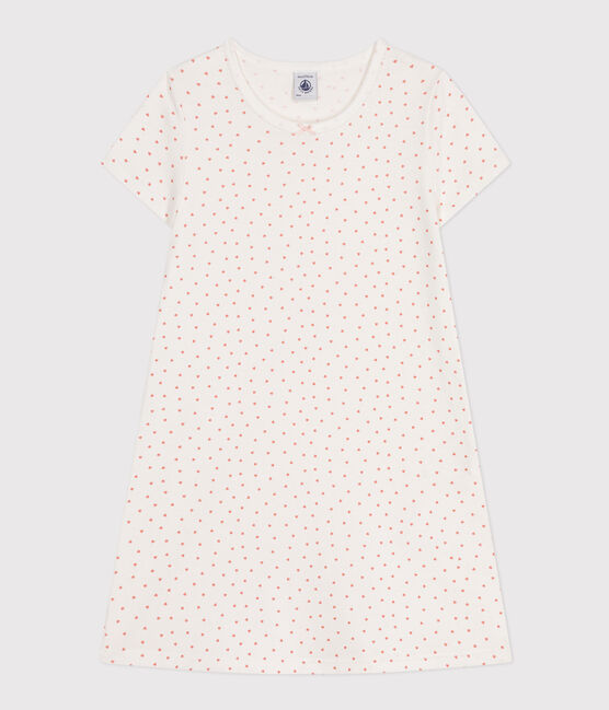 Chemise de nuit en coton motif petit cœur enfant