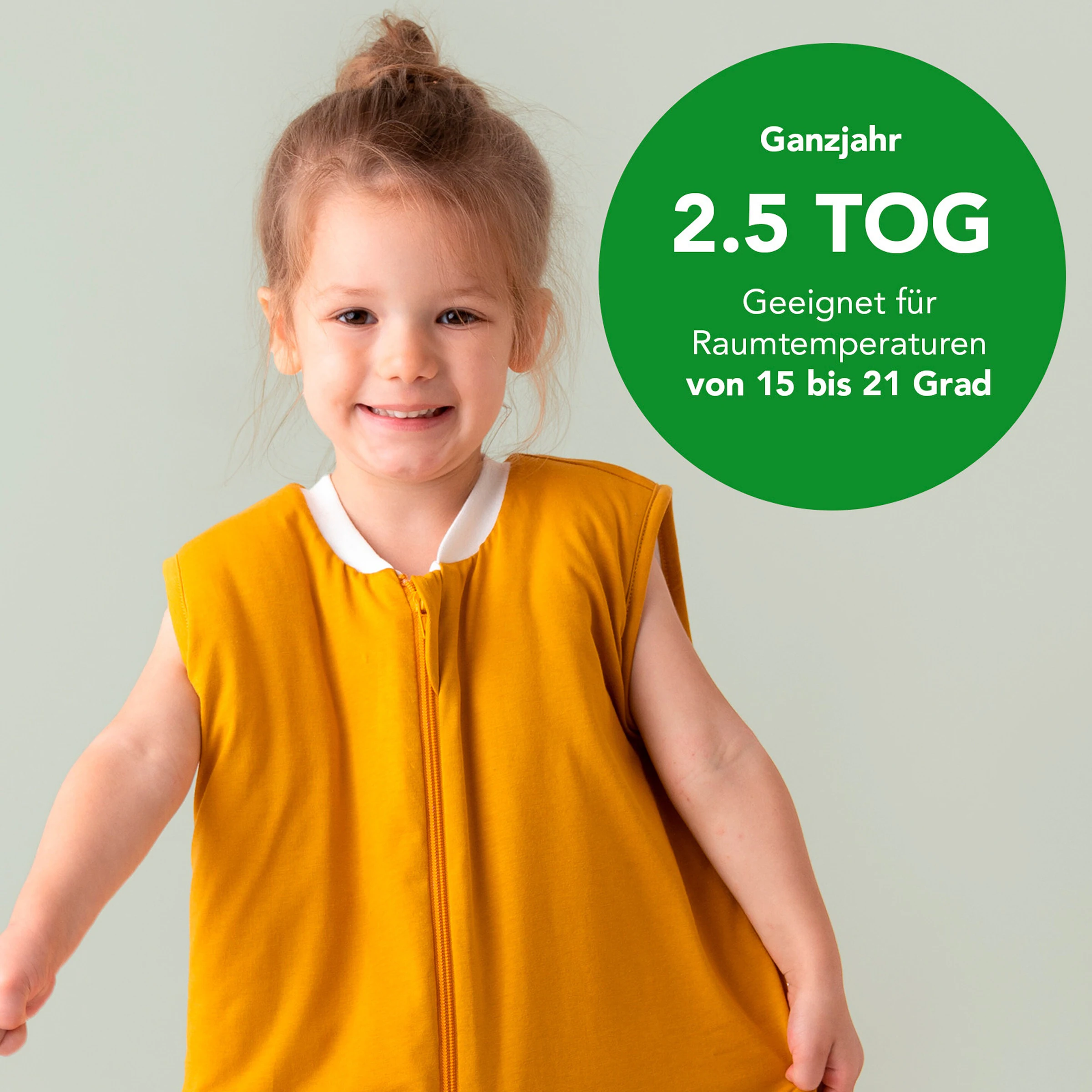 schlummersack Schlafsack mit Füßen 2.5 Tog Safran