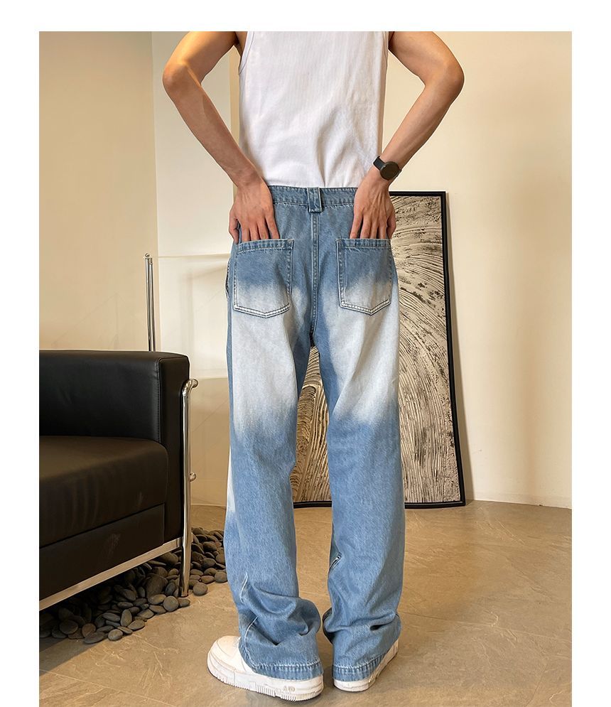 Freehop - Hoge taille gewassen ritszoom losse jeans