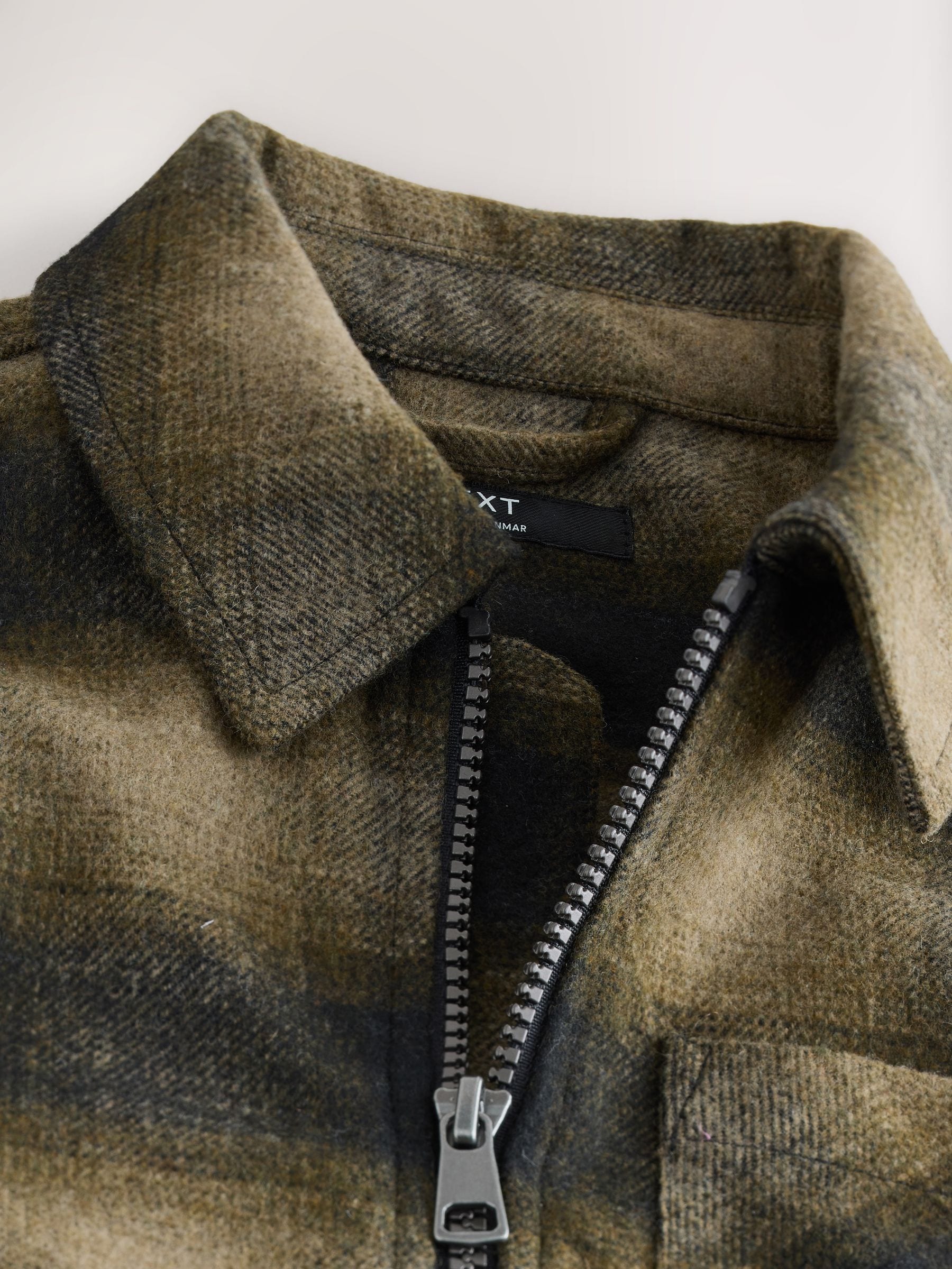 Neutraal - Overshirt met rits en ruitjes (3-16jr)