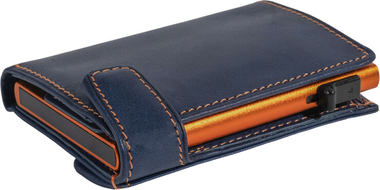 Tony Perotti Furbo cardholder with banknote and coin pocket Dark blue