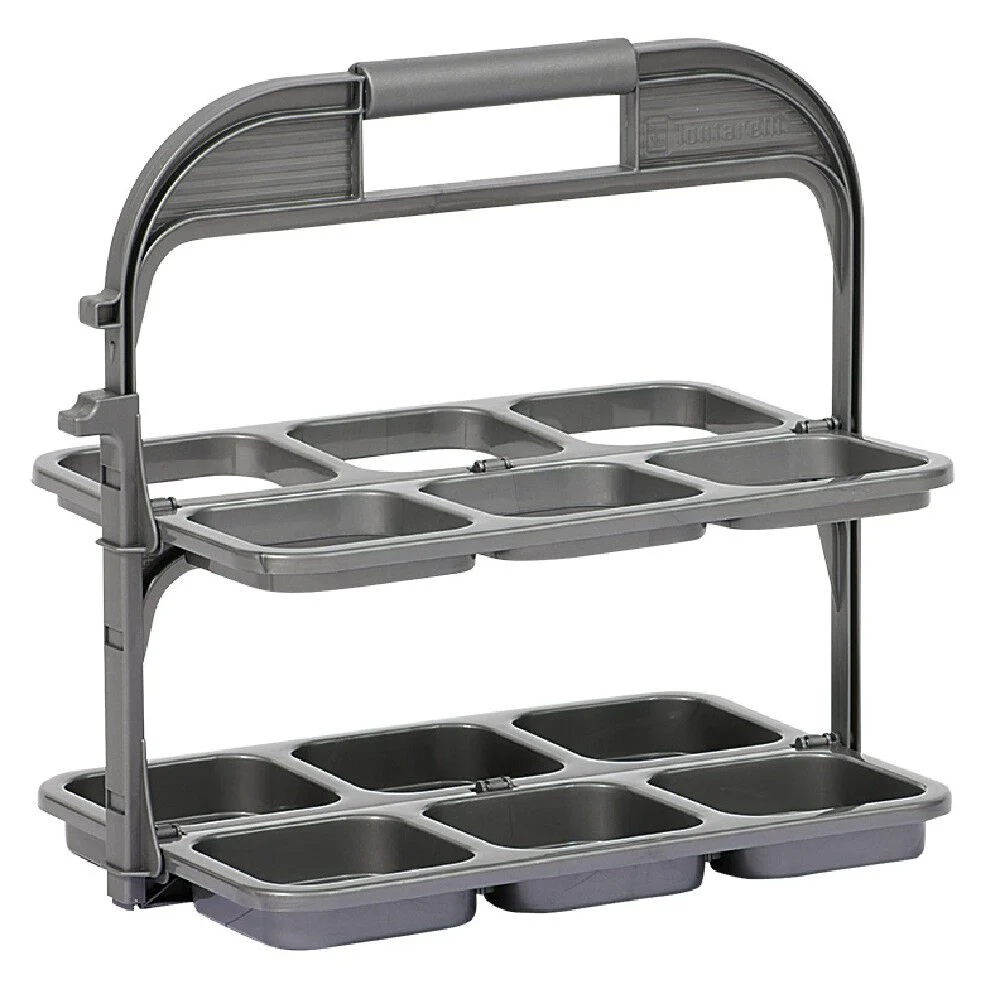 Range bouteille pliable gris 6 emplacements
