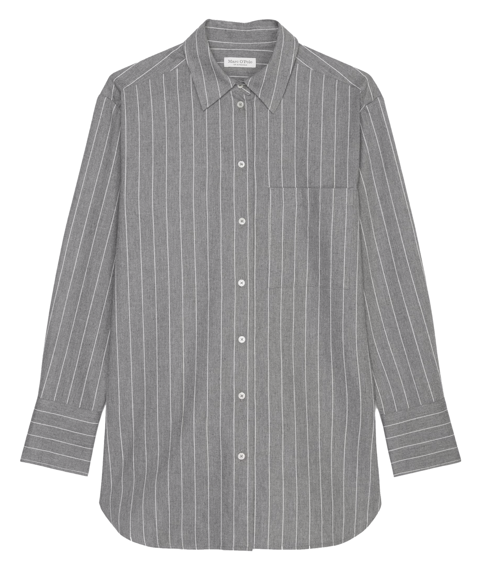 Chemise ample col classique en coton bio rayée | Multicolore