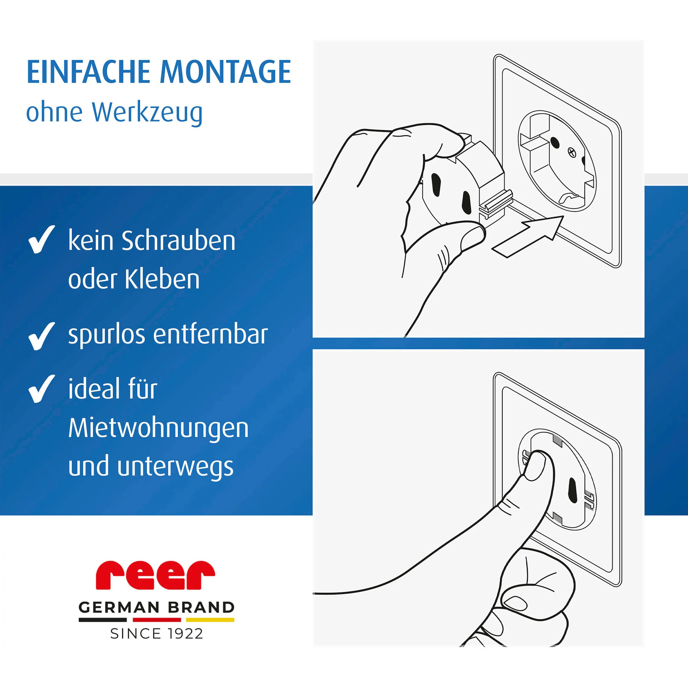 reer 20er-Pack Steckdosenschutz weiß