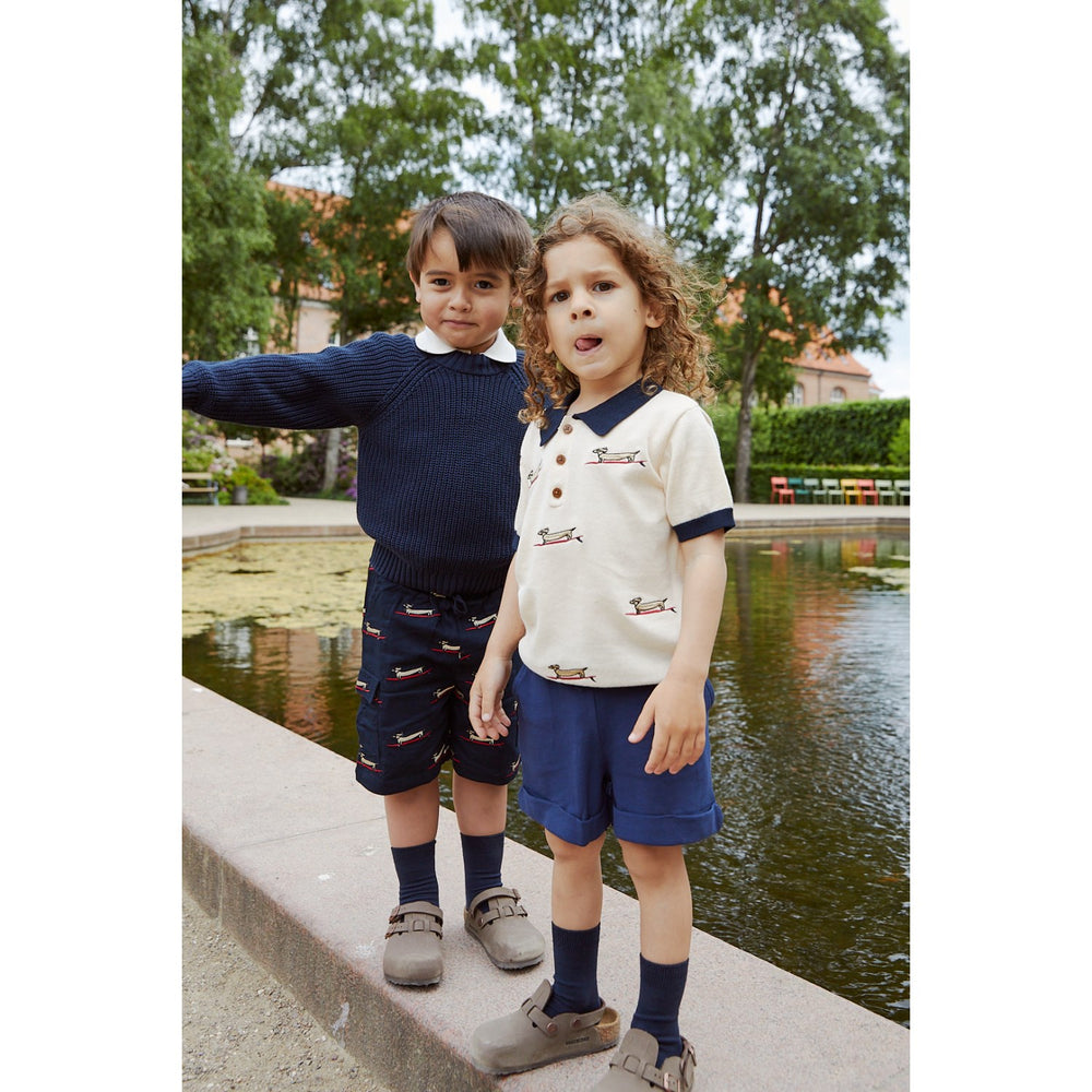 Køb COPENHAGEN COLORS Navy m. Surfing Dog Twill Shorts