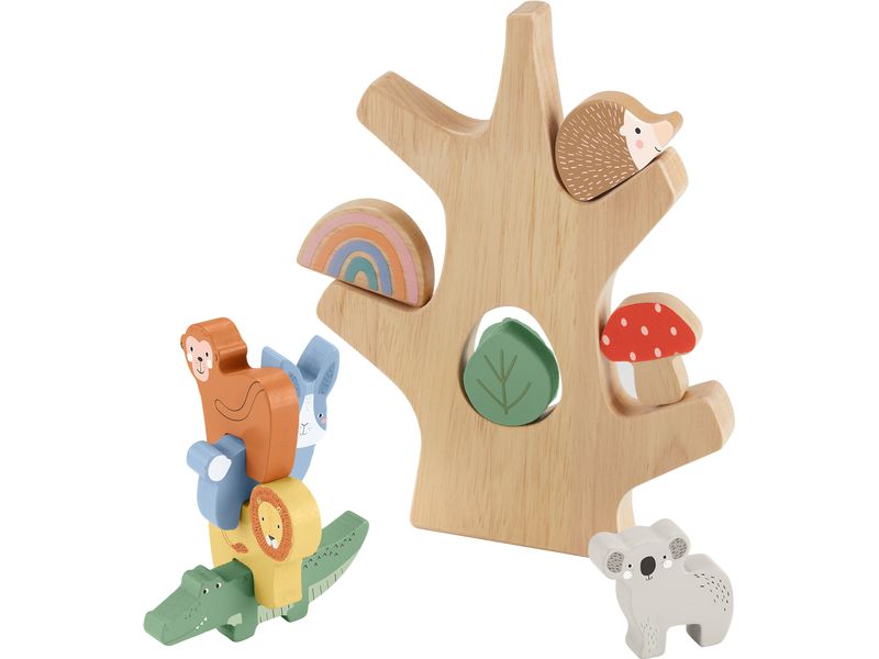 Fisher-Price Balance-Baum aus Holz Nachhaltiges Spielset zum Stapeln