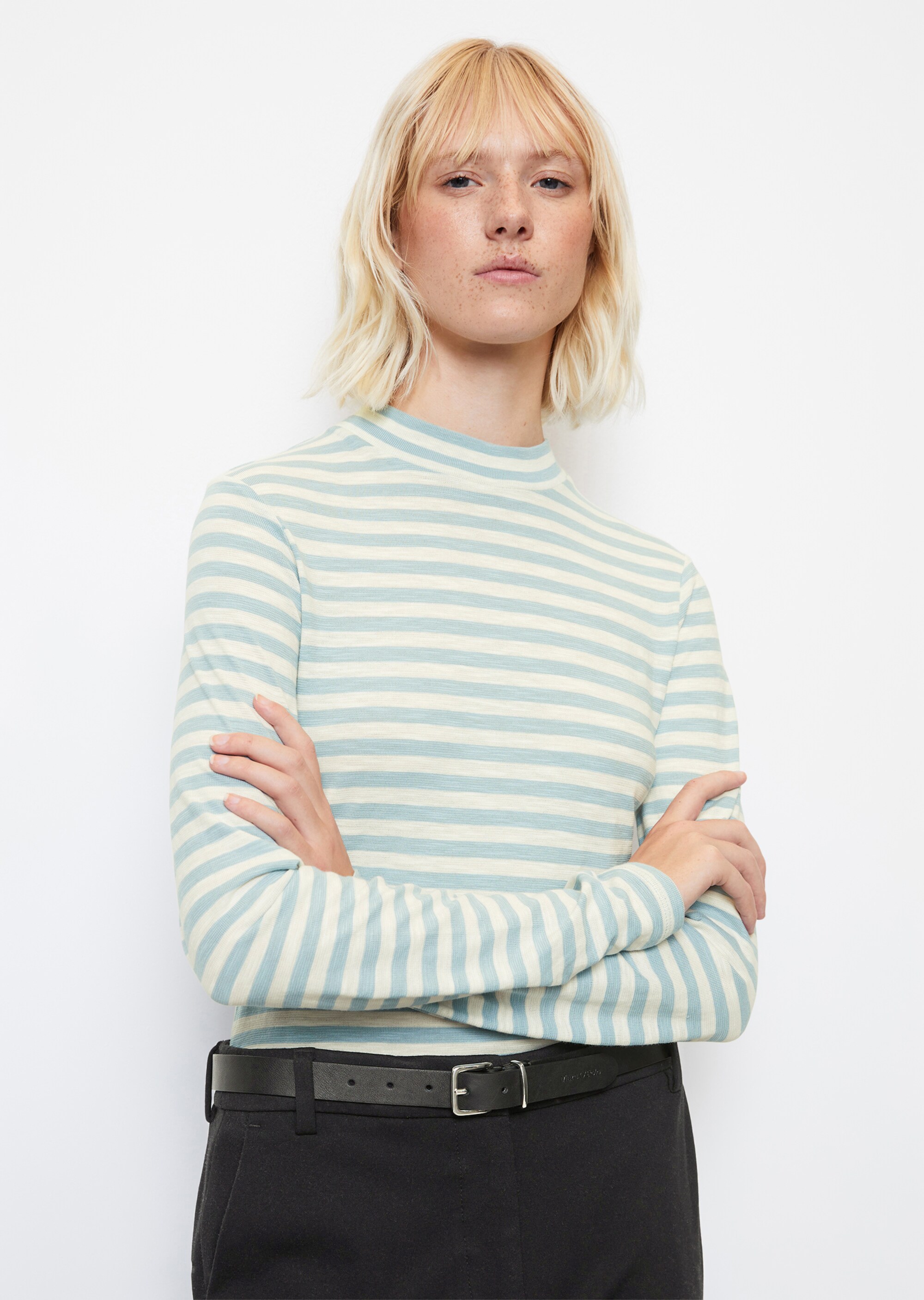 Ringel-Longsleeve regularaus Slubjersey