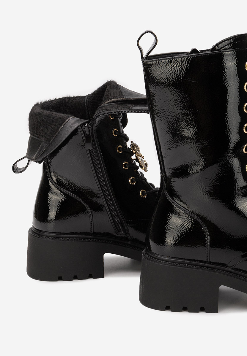 Bottines rangers femme noirs Fabina V2