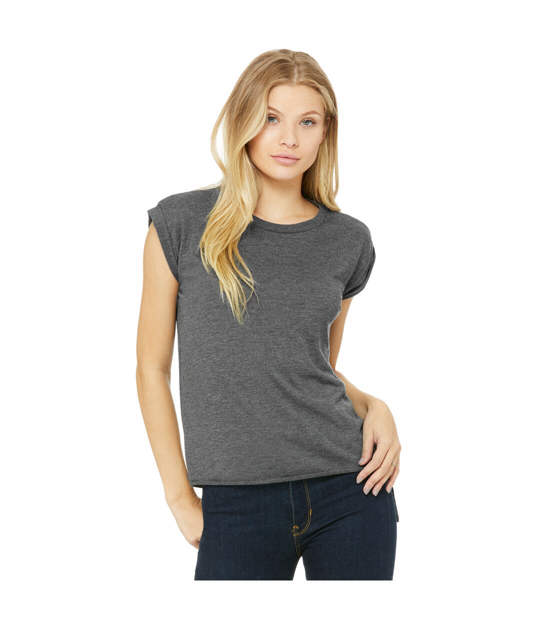 Bella + Canvas - T-shirt manches courtes FLOWY - Femme (Gris foncé chiné) - UTPC2924
