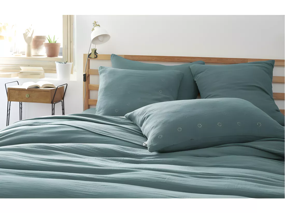 Taie d'oreiller Brodée Déco