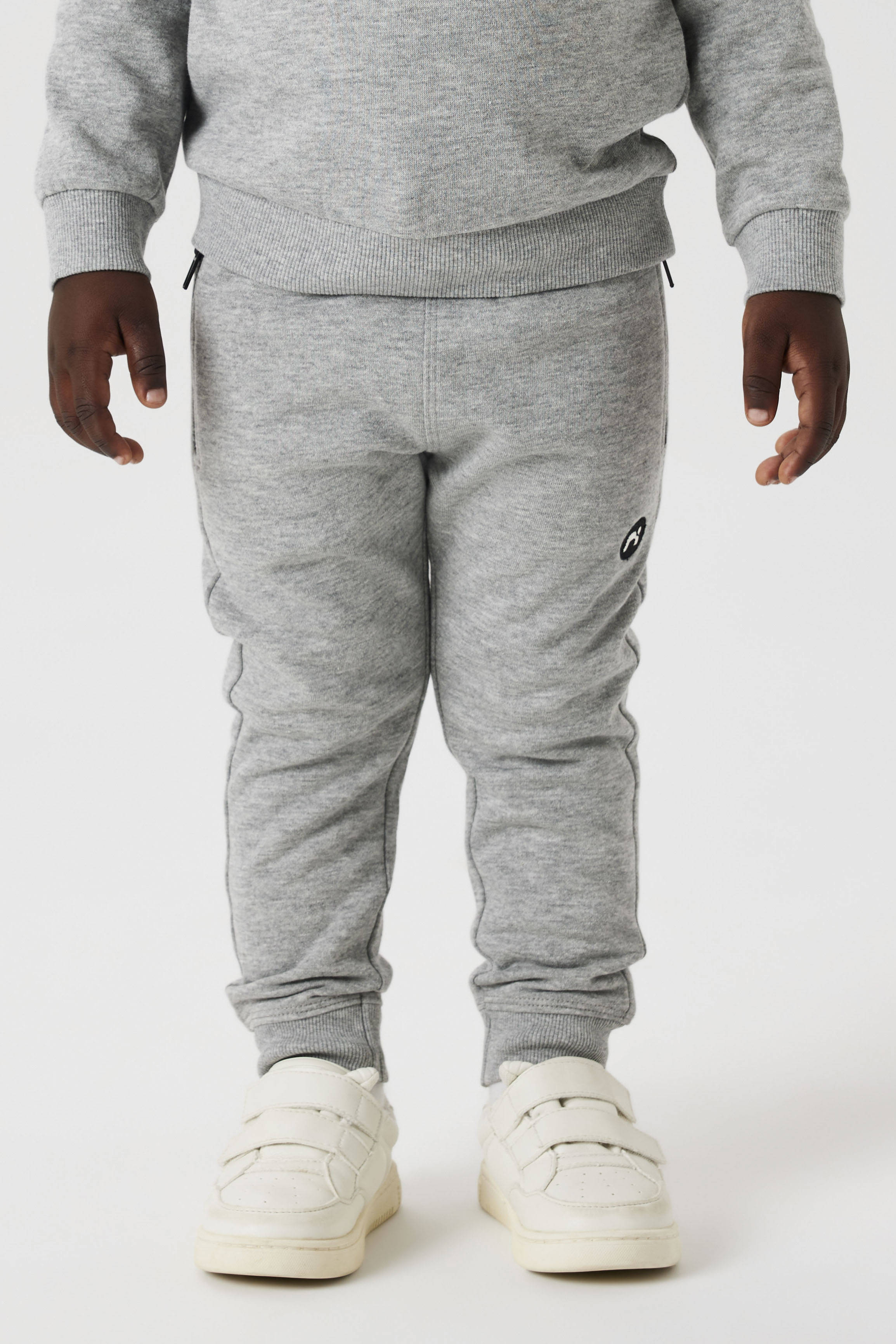 NAME IT slim fit joggingbroek NMMVIMO grijs melange
