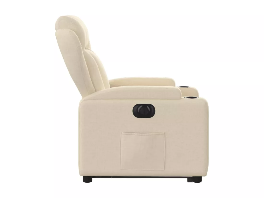 Fauteuil inclinable électrique crème tissu