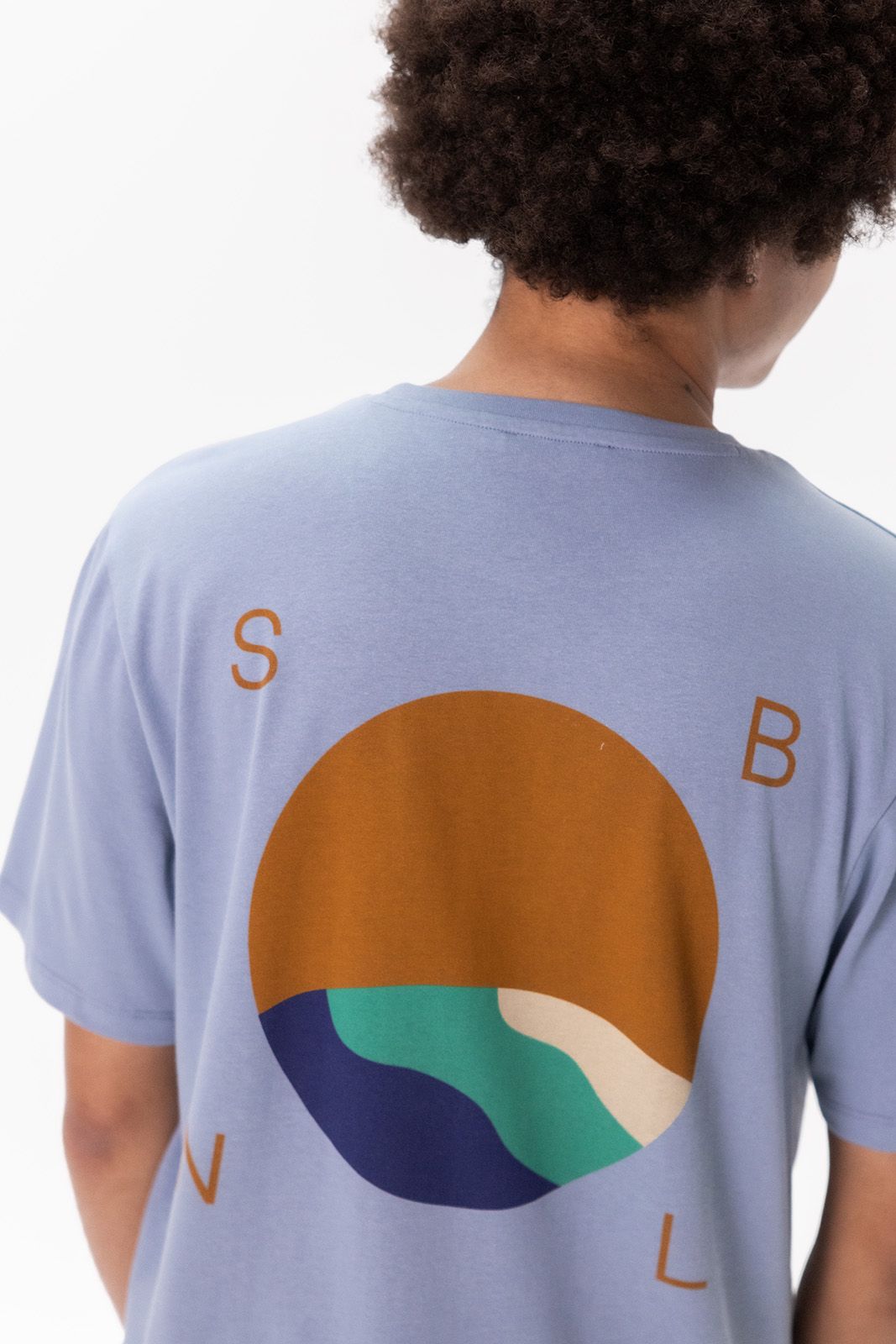 Lichtblauw T-shirt met artwork