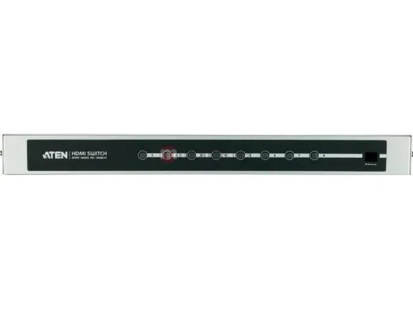 ATEN HDMI-switch med fjernbetjening, 8-vejs, HDMI 1.3b Skifter HDMI-signalet fra 8 billedkilder til 1 monitor / tv-apparat (VS0801H)