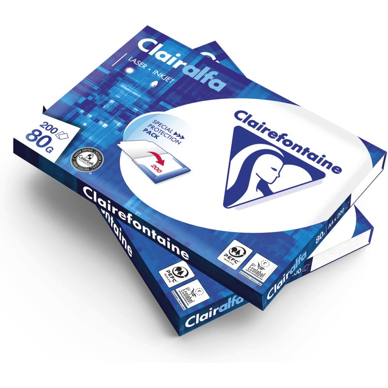 Papier Clairalfa A4 blanc 80 g Clairefontaine - Etui de 200 feuilles