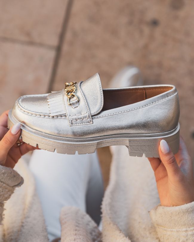 Mocassin femme argenté - Livia