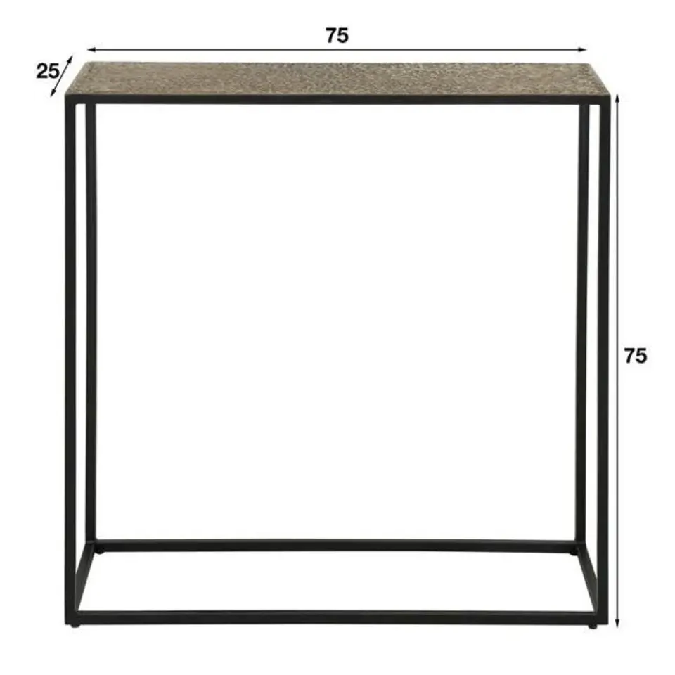 Industriële sidetable Lizzy metallic brons - 25x75x75 cm - Brons - Bronskleurig