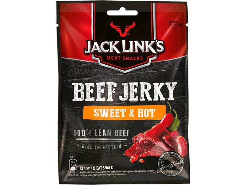 Jack Link's Fleischsnack Beef Jerky Sweet & Hot 25 g Fleischsnack im Beutel