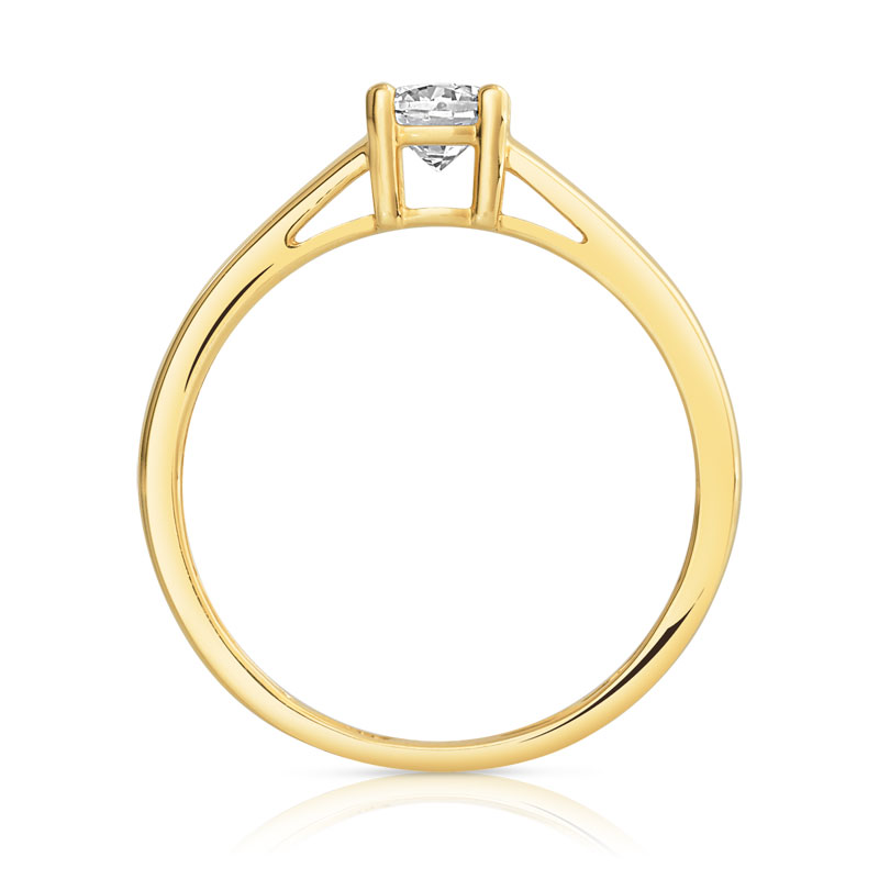 Bague solitaire or 750 jaune diamant 40/100e de carat