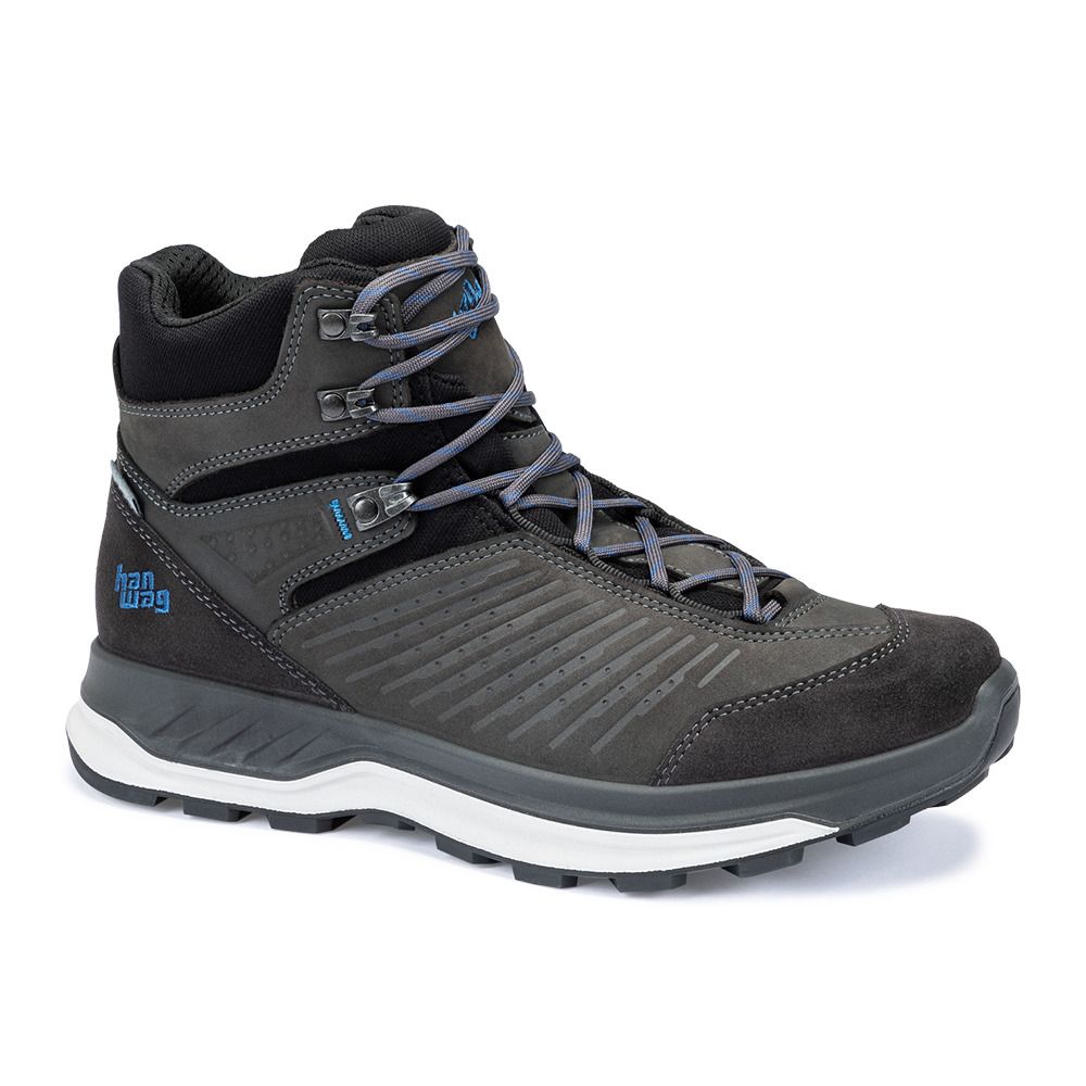 Hanwag BLUESTRAIT MID ES - Chaussures randonné Homme asphalt/seablue