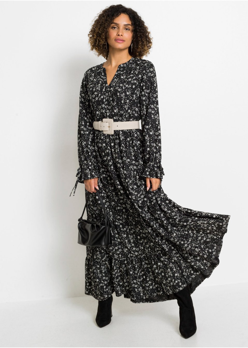 Robe longue imprimée en viscose