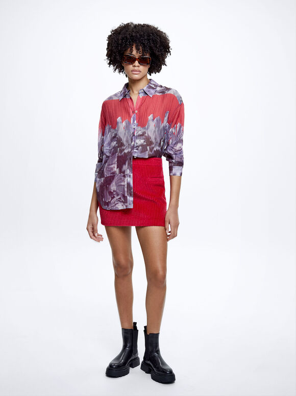 Camisa de liocel estampada - Multicolorida