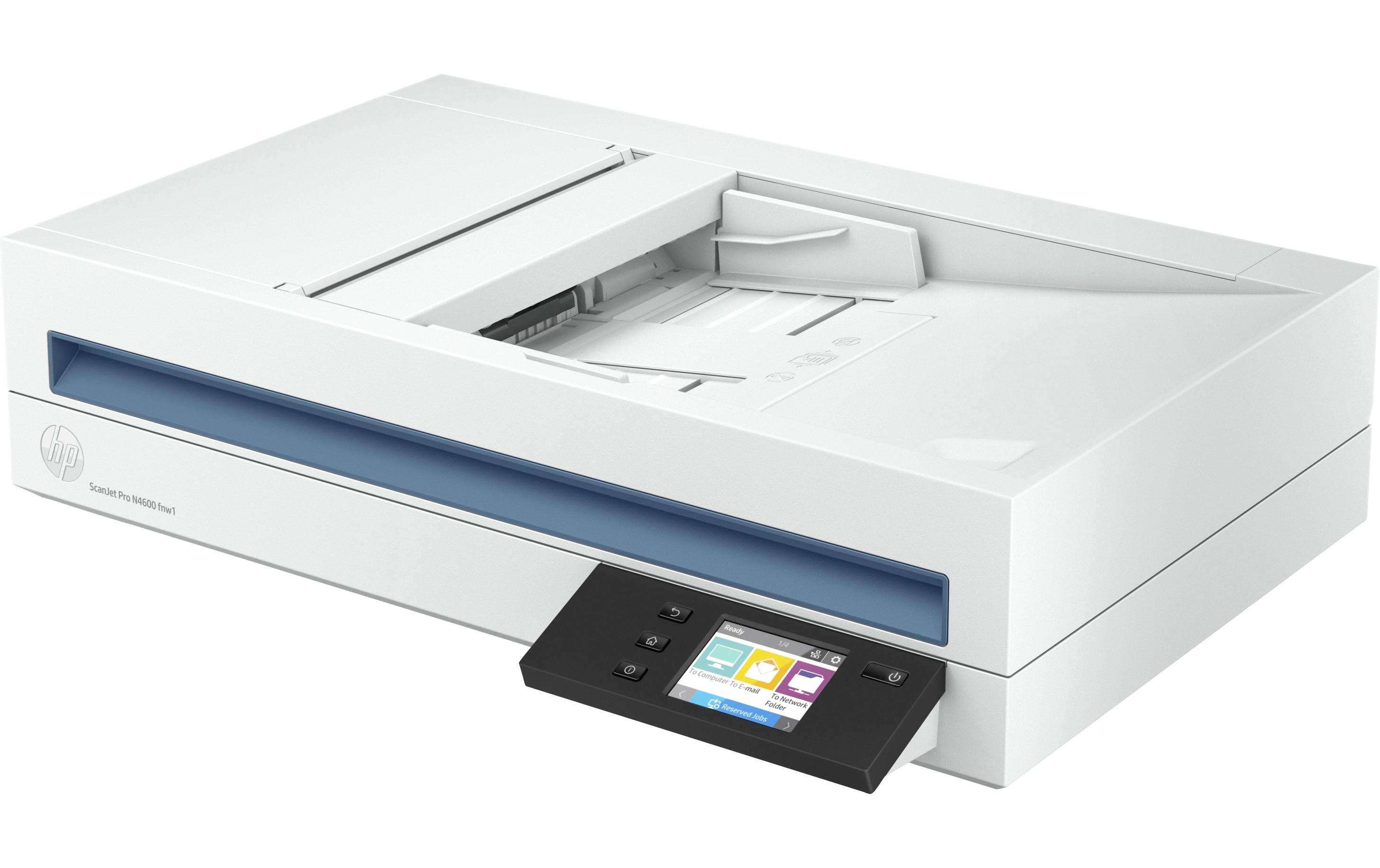 Dokumentenscanner ScanJet Pro N4600 fnw1<br>Netzwerkfähiger Hochgeschwindigkeits-Flachbettscanner mit HP EveryPage Technologie