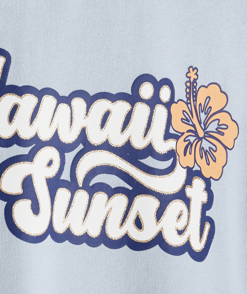 SWEAT FILLE BLEU AVEC MESSAGE ET DÉTAILS COULEUR DORÉE