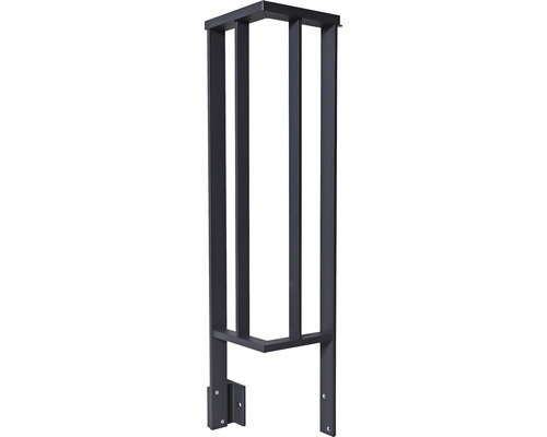 Pertura Triton antraciet aluminium leuningset voor zijmontage, 26x26 cm
