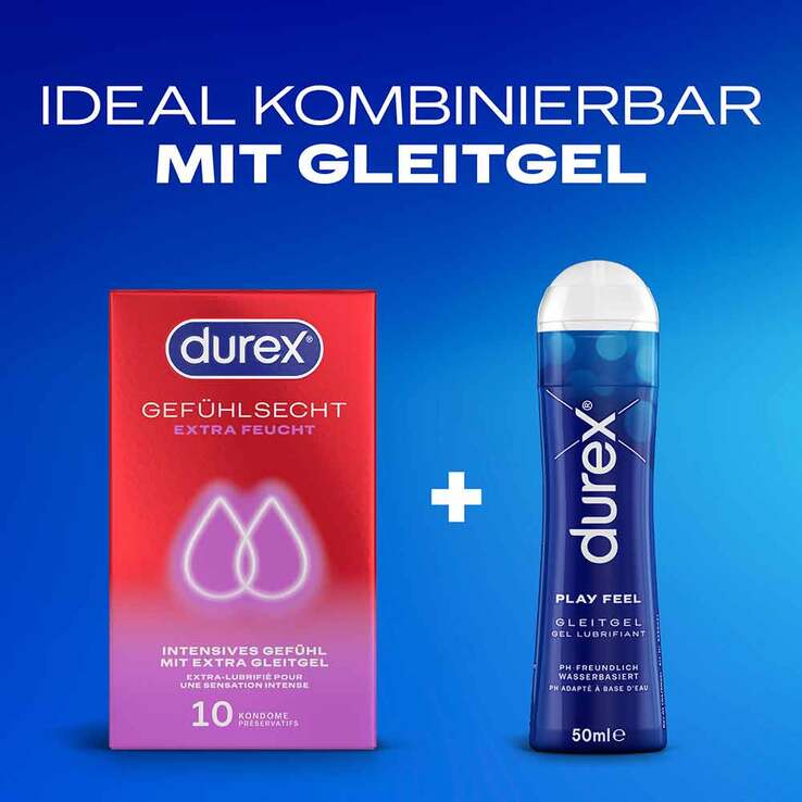 Durex Gefühlsecht extra feucht Kondome, 10 St
