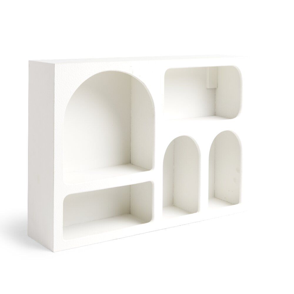 Étagère en bois 6 niches beige 40x9xH28cm