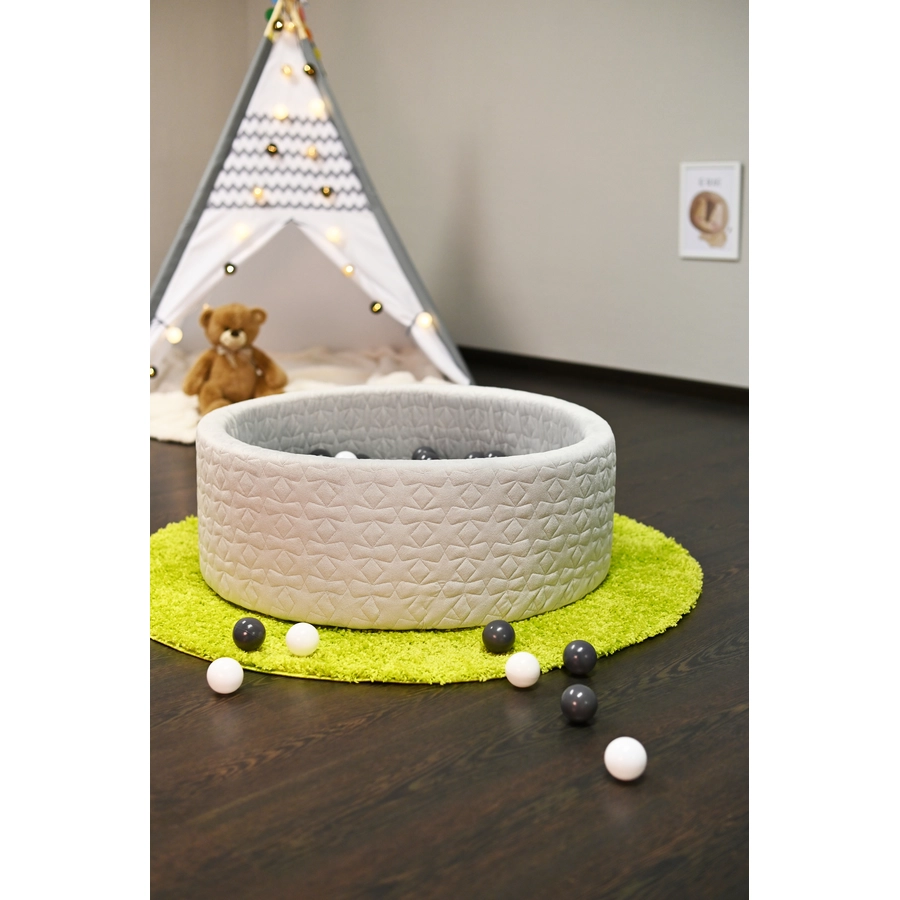 knorr toys® Bällebad soft - Cosy geo grey - 300 balls greycreme grau
