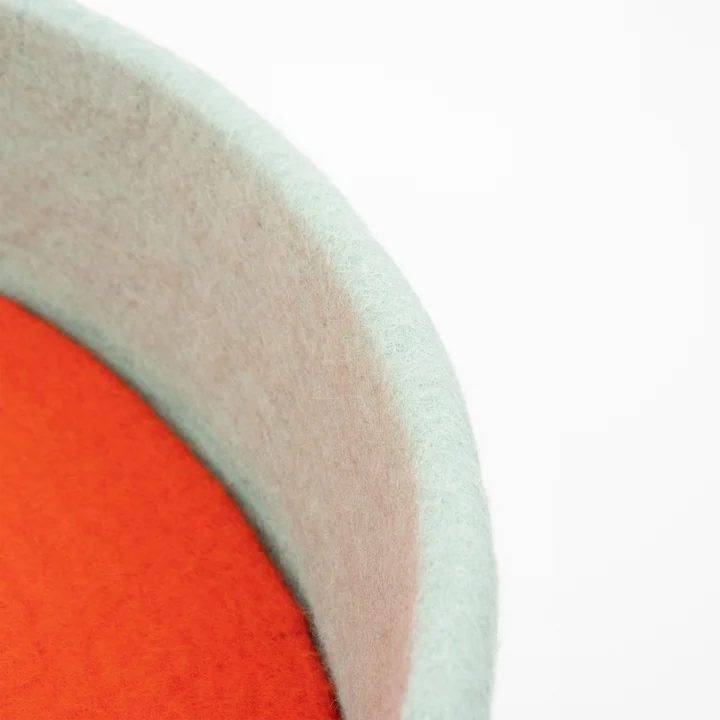myfelt - Fine Hundekorb Ø 40 cm, Inlay rotorange