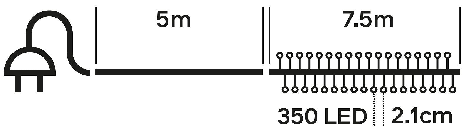 TAYA LED-Lichterkette - Dunkelgrün / B: 750.0 cm