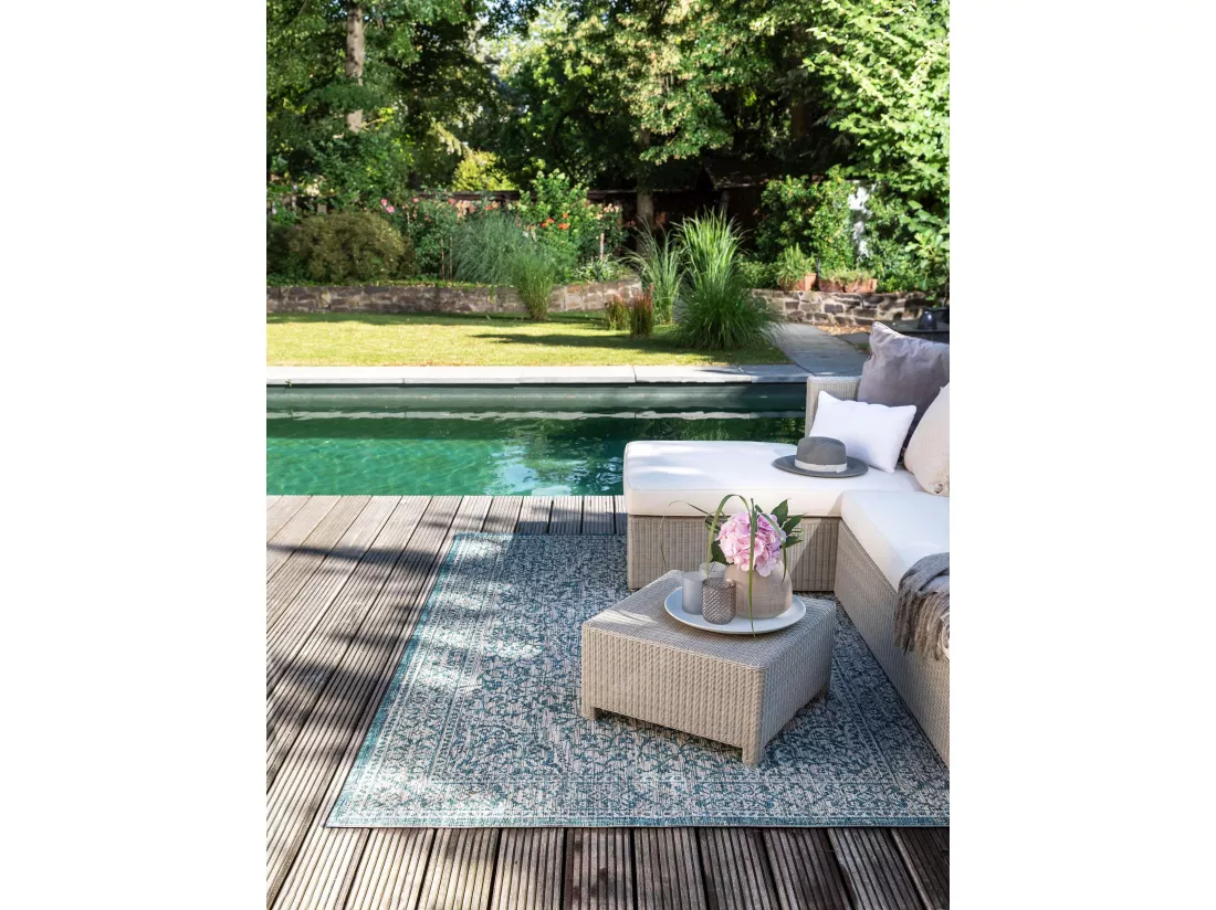 Tapis d'extérieur & intérieur Cleo Bleu 200x290 cm