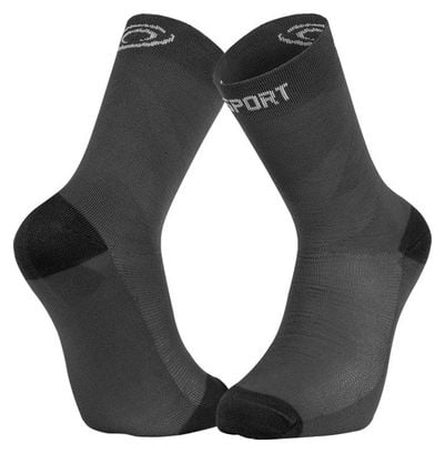 Chaussettes trekking Bv Sport Double GR Haute Merinos Gris / Noir